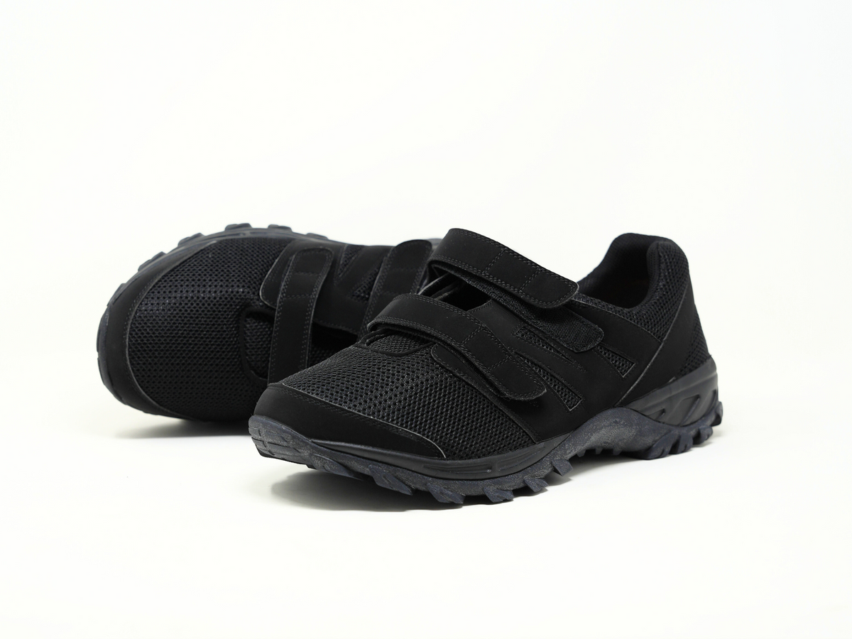 Running Shoes Mens Tennis Shoes With Velcro Emey 9704-V Black Men