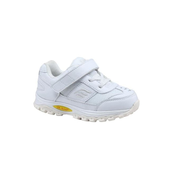 Mt. Emey 3301-3L White - Children Straight Last Athletic Shoes With Elastic Laces - Shoes