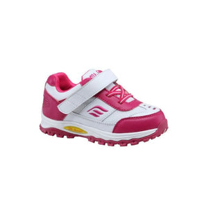 Mt. Emey 3301-5L White/rosy Red - Children Straight Last Athletic Shoes With Elastic Laces - Shoes