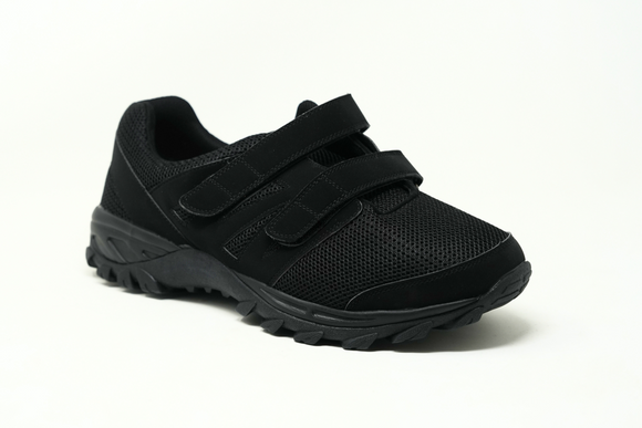 Mt. Emey 9704-V Black - Men Athletic Mesh Hook and Loop Walking Shoes