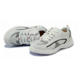 Mt. Emey 9701-3L White/Silver - Men's Light Weight Athletic Walking Shoe with Laces