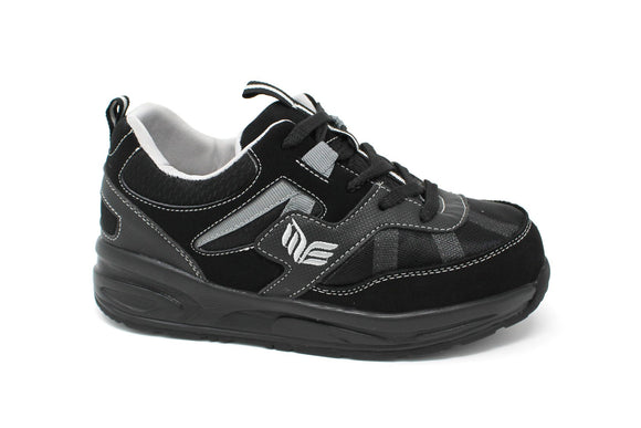 Emey MTS16 Black Kids Extra Depth Athletic Walking Shoes