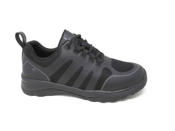 FITec 9730-1L Black - Men's Laces Walking Shoes with Slip Resistant Soles