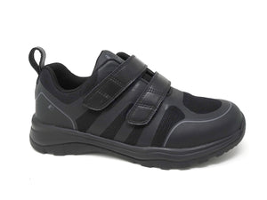 FITec 9731-1V Black - Men's Double Straps Walking Shoes with Slip Resistant Soles