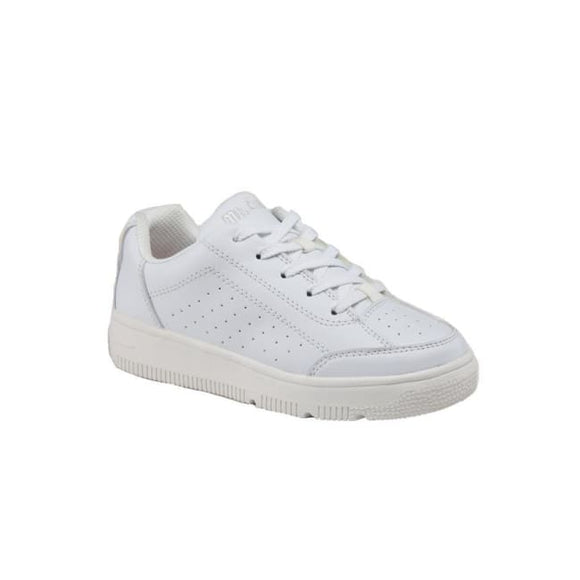 Mt. Emey 2603-L White - Children Straight Last Athletic Shoes With Elastic Laces - Shoes