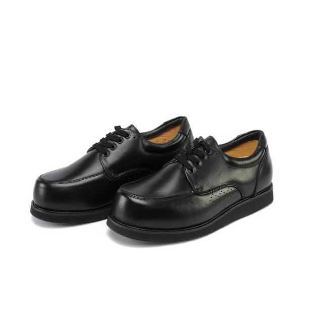 black mens casual dress shoes Business Oxford Derby Orthopedic Leather Shoes Simple Lace-up Walk Loafers Flats for Men The rubber sole provides excellent traction and grip on all surfaces Mt. Emey 801 Black -