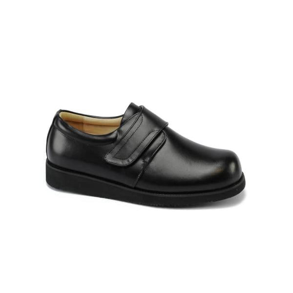 Mt.Emey Double VStraps Black Leather Men Therapeutic Shoes Size10.5. Men Double Strap Walking Shoes | Mt Emey 9704-V main image 2
